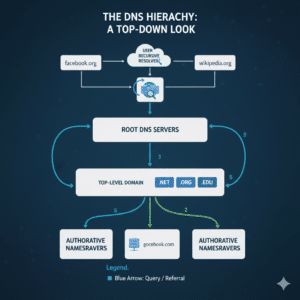 DNS server hierarchy and infrastructure