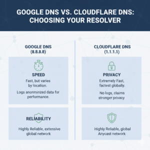 Google DNS versus Cloudflare DNS comparison