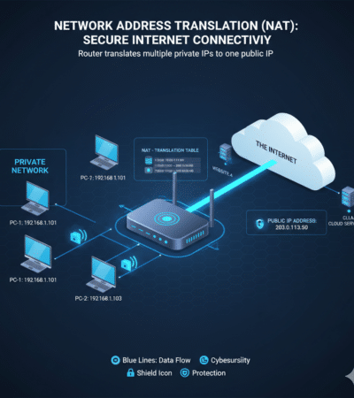What is NAT explained with router translating private IP addresses to a public IP address