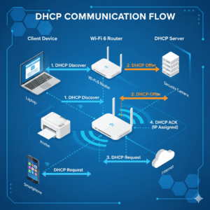 How DHCP works between a client and DHCP server