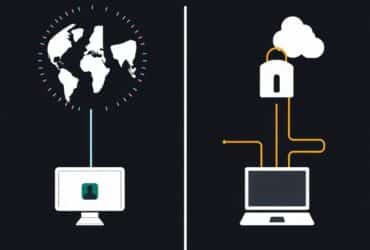 Public vs private IP address comparison showing internet connectivity and private network communication