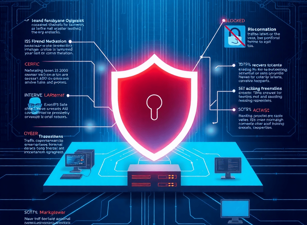 What is a firewall showing network firewall security, traffic filtering, firewall rules, cyber threat protection, hardware firewall and software firewall
